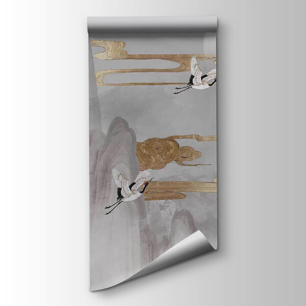 Painting of birds flying in the sky