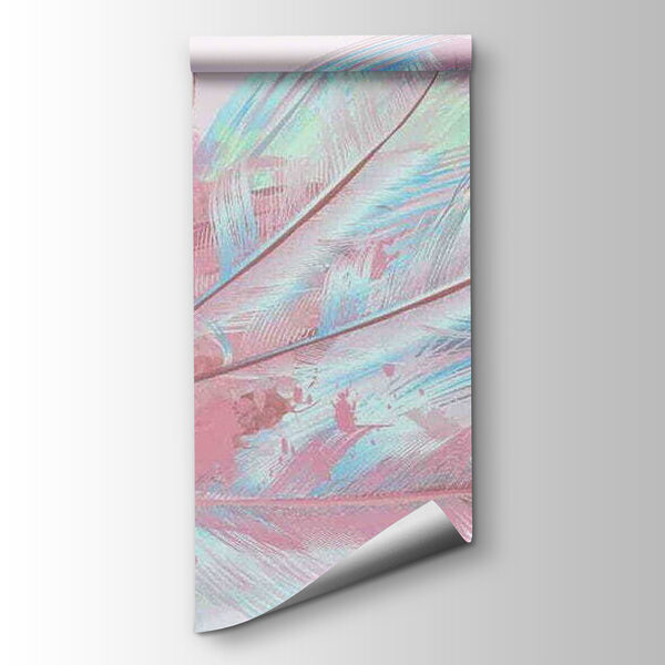 Pink flamingo with white and blue feathers Pink flamingo with white and blue feathers