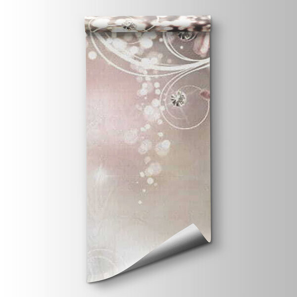 Pink satin flowers with diamonds