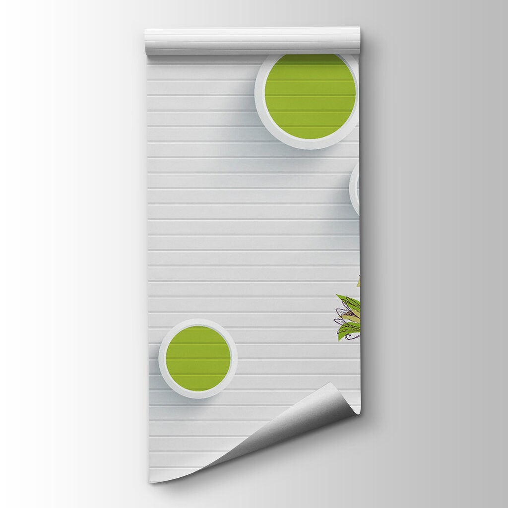 Wallpaper with flowers and circles Wallpaper with flowers and circles