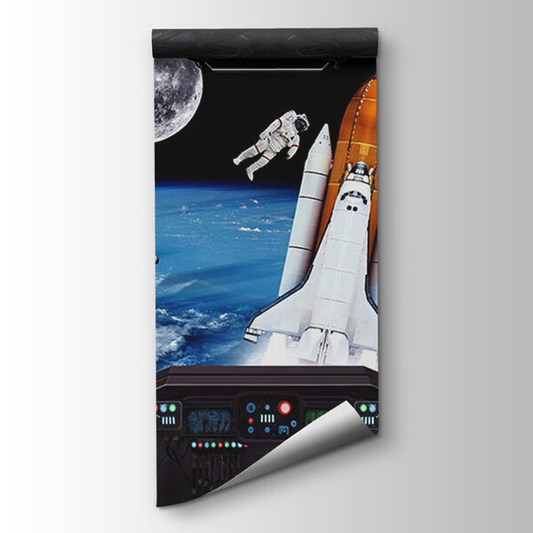 Space shuttle and astronauts in outer space Space shuttle and astronauts in outer space