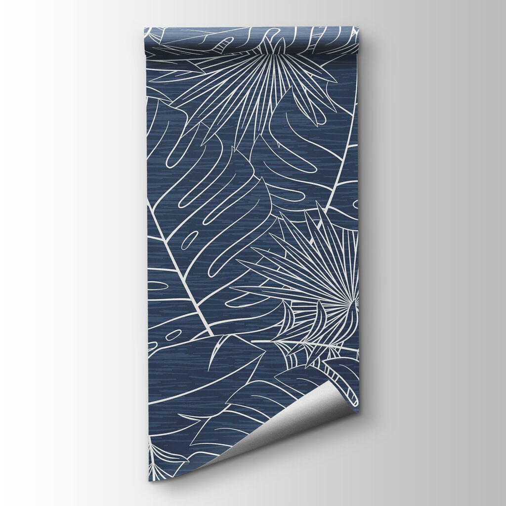 Pattern of leaves on a blue background Pattern of leaves on a blue background