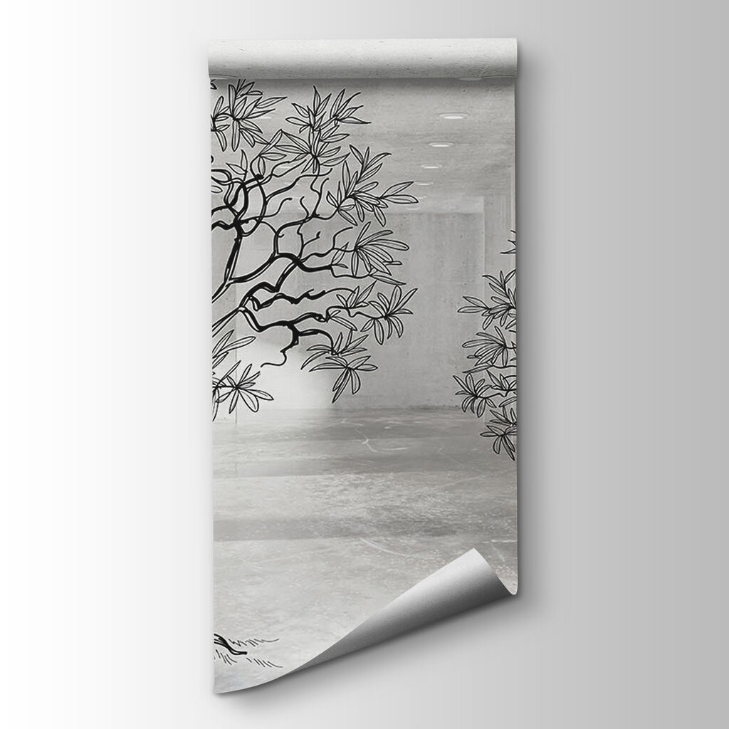 Group of trees drawn on the wall Group of trees drawn on the wall