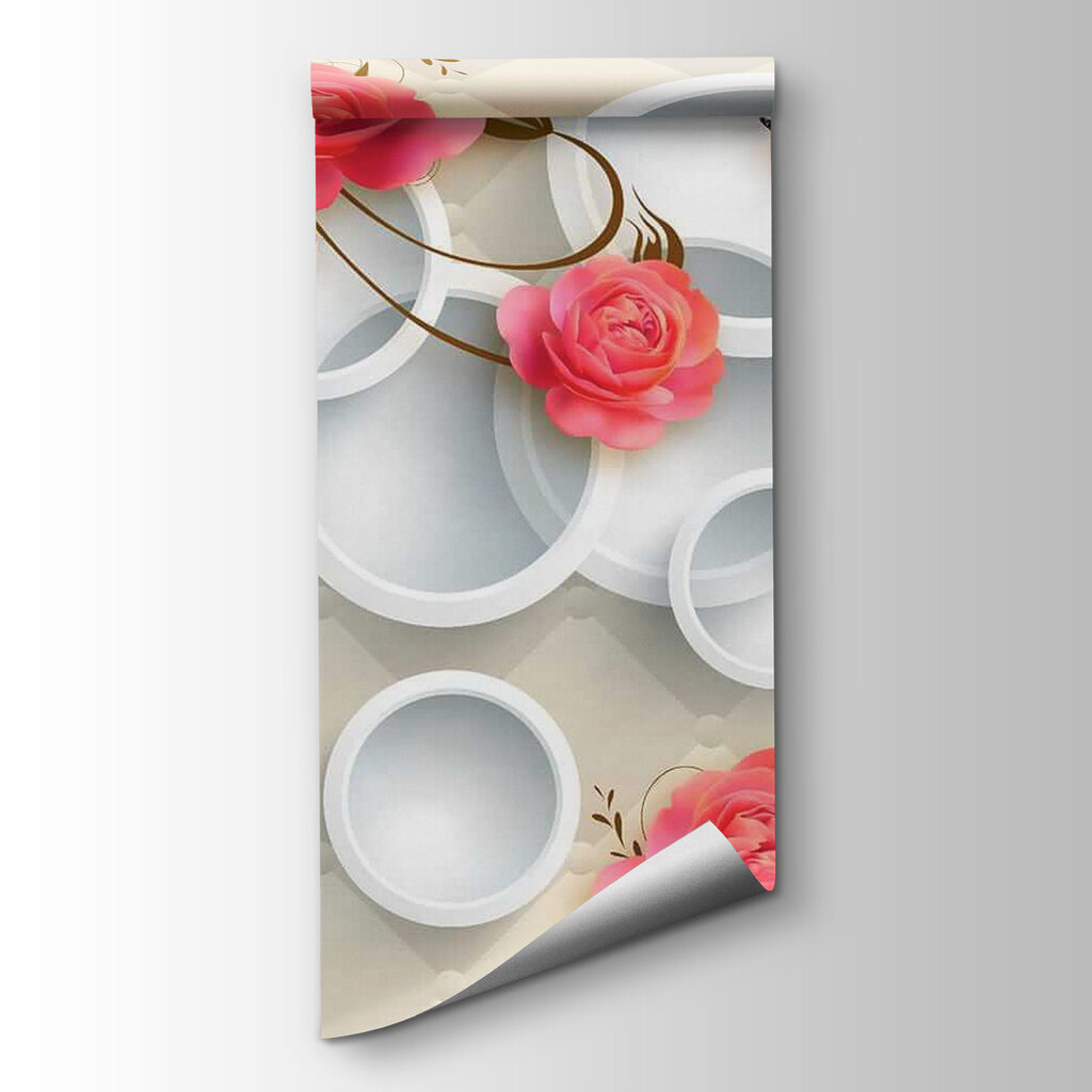 Wallpaper with roses and butterflies