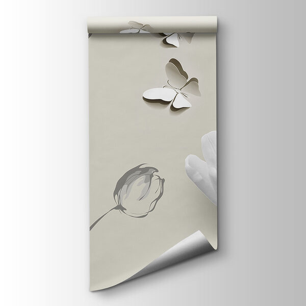 White flowers and butterflies White flowers and butterflies