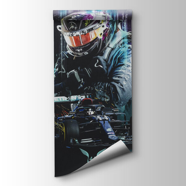 Person wearing a helmet and holding a race car Person wearing a helmet and holding a race car