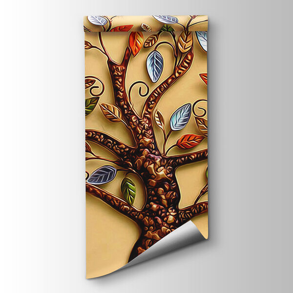 Tree with colorful leaves on it