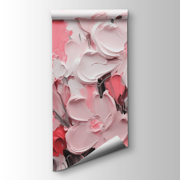 Painting of flowers in pink and white