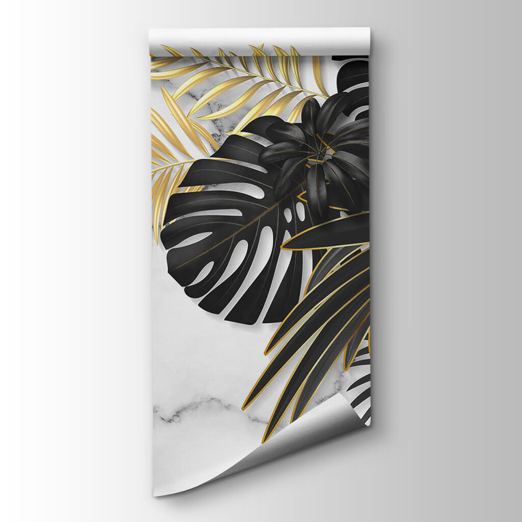 Elegant foliage on a marble backdrop