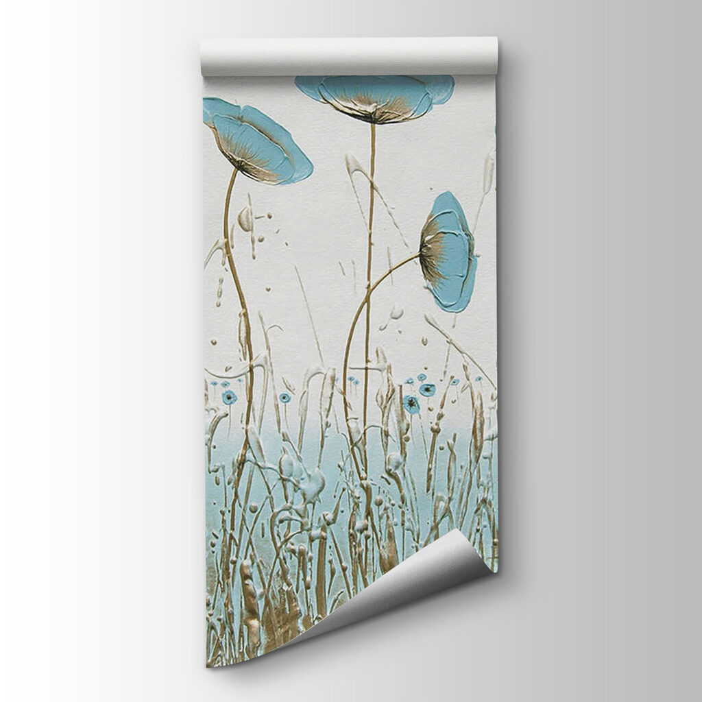 Painting of flowers in a field