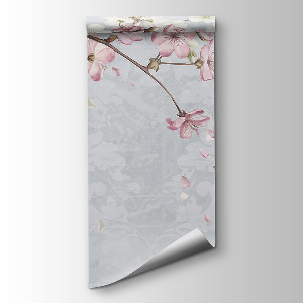 Branch with white and pink flowers Branch with white and pink flowers