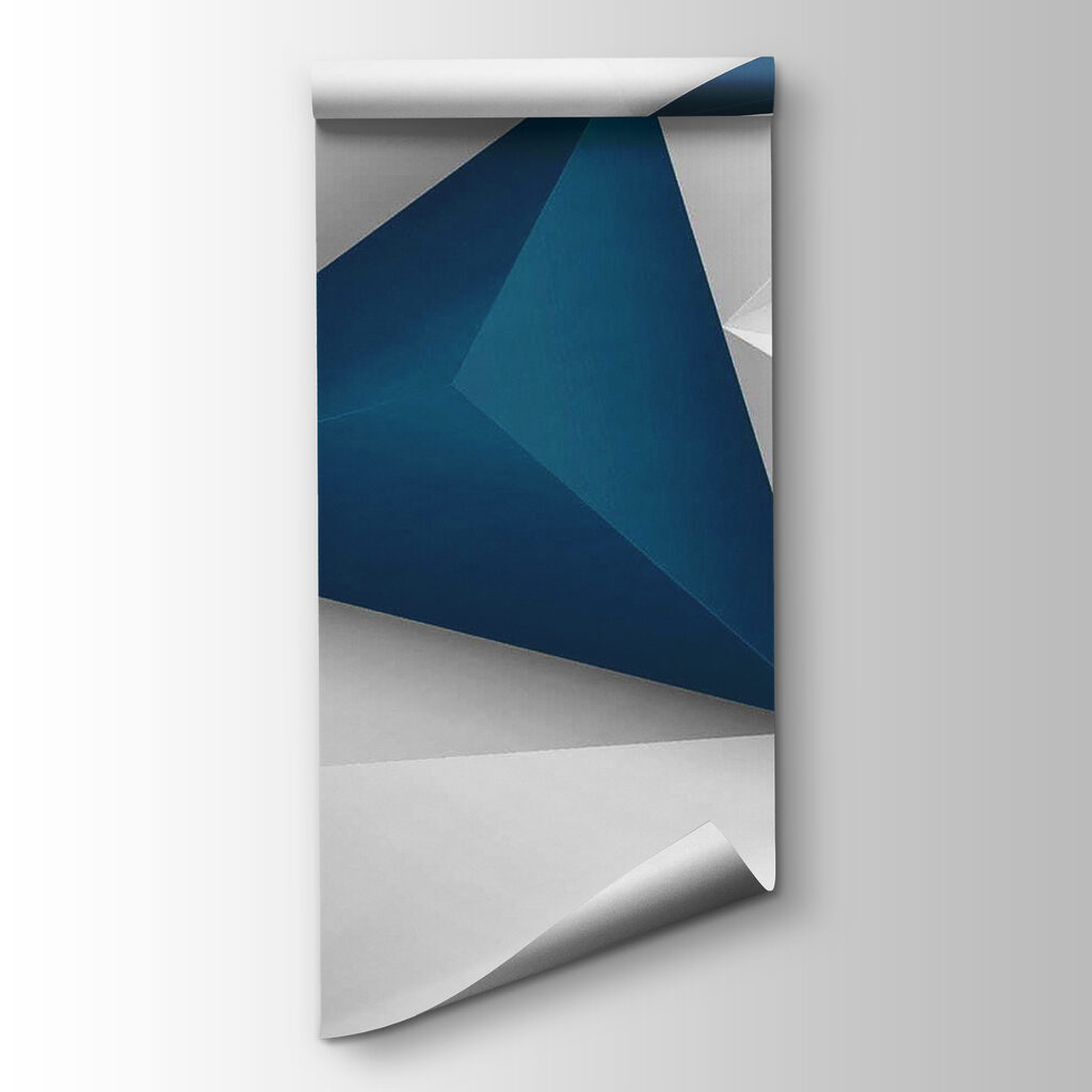 Blue and white triangle shapes