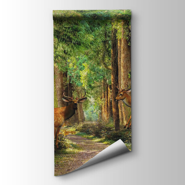 Group of deer in a forest