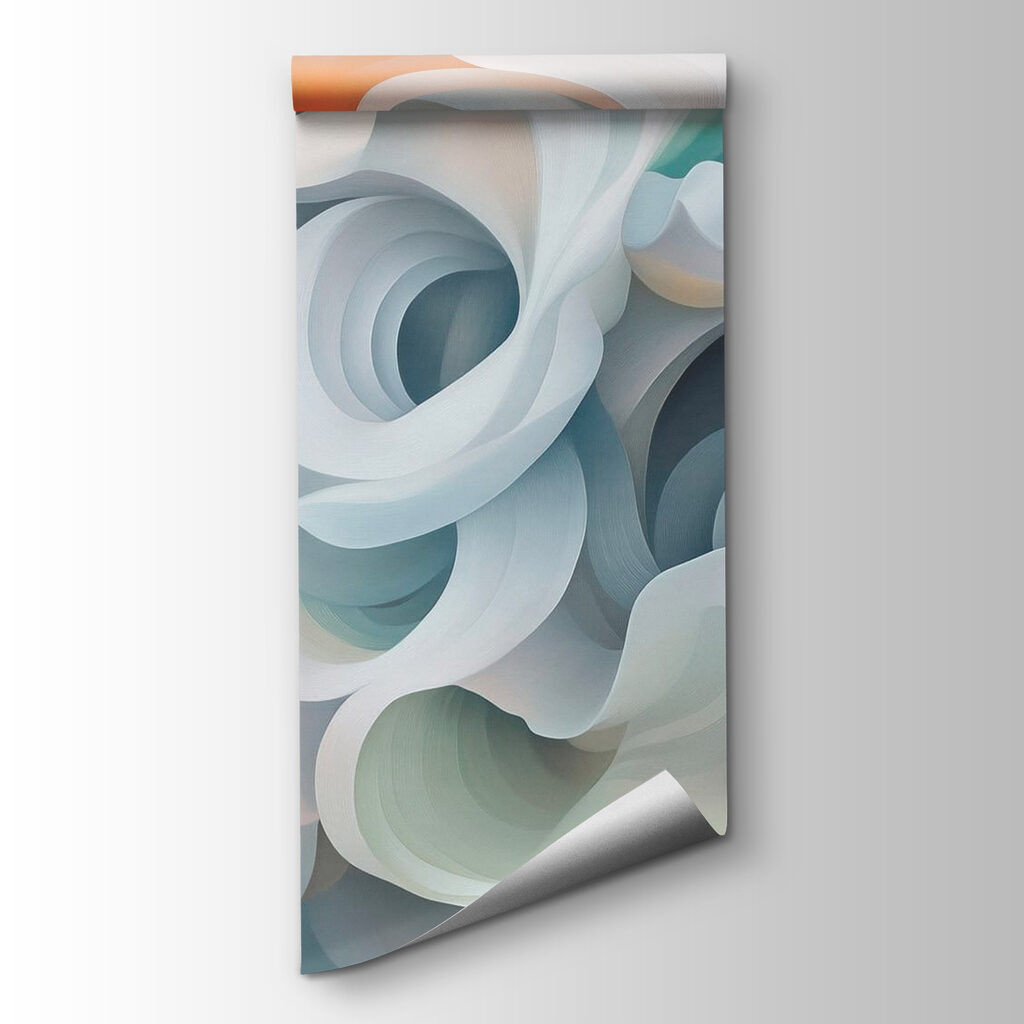 Flowing forms of soft pastel hues