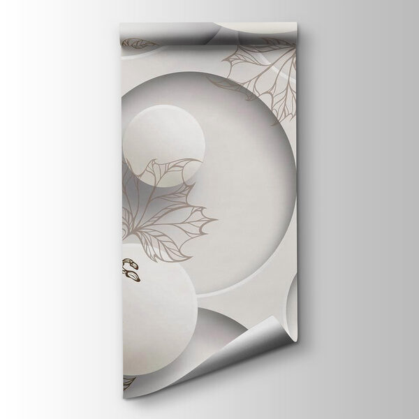 Wallpaper with circles and flowers