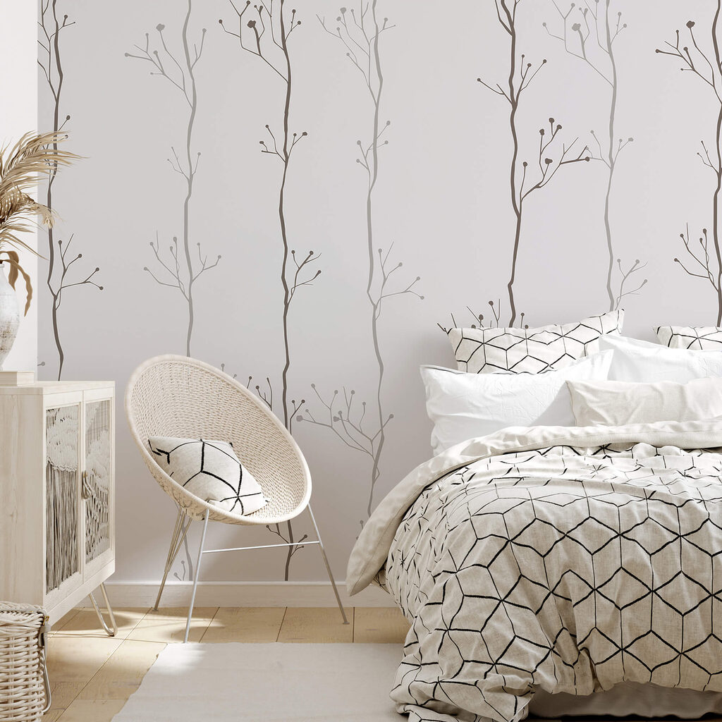 Motif de branches sur fond blanc