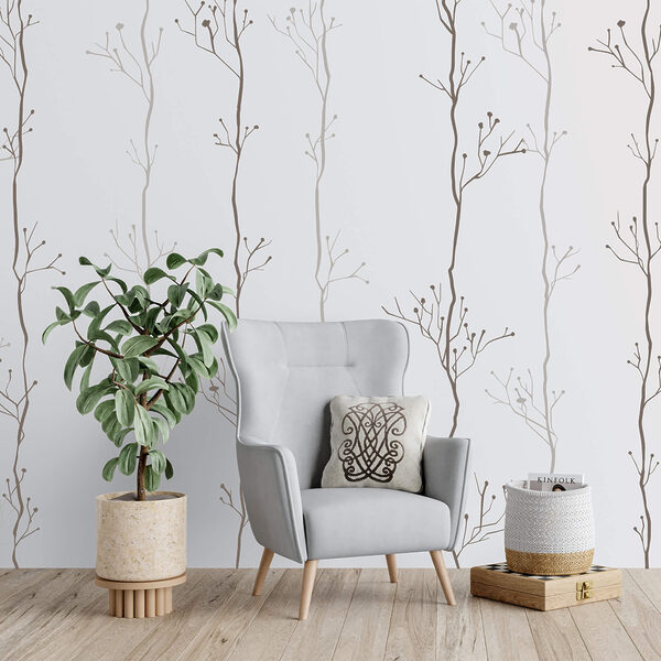 Motif de branches sur fond blanc