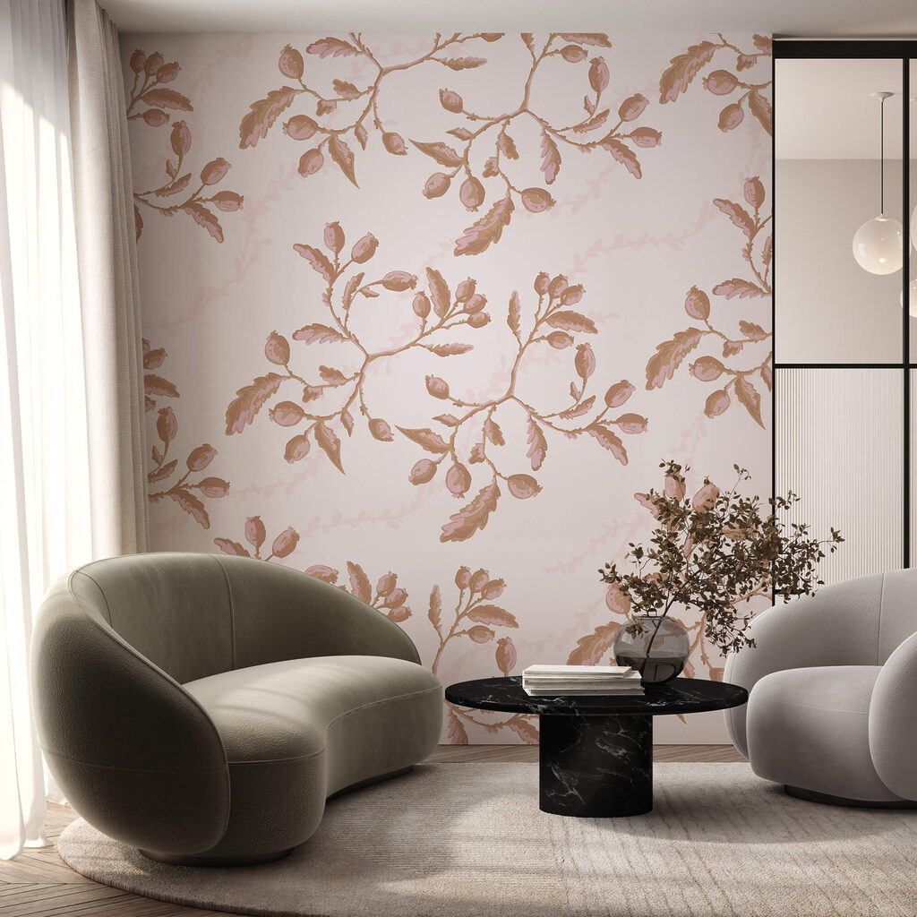 Motif de feuilles et de baies