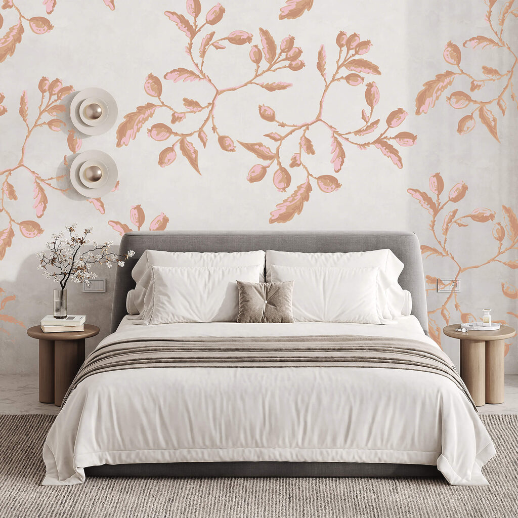 Motif de feuilles et de baies