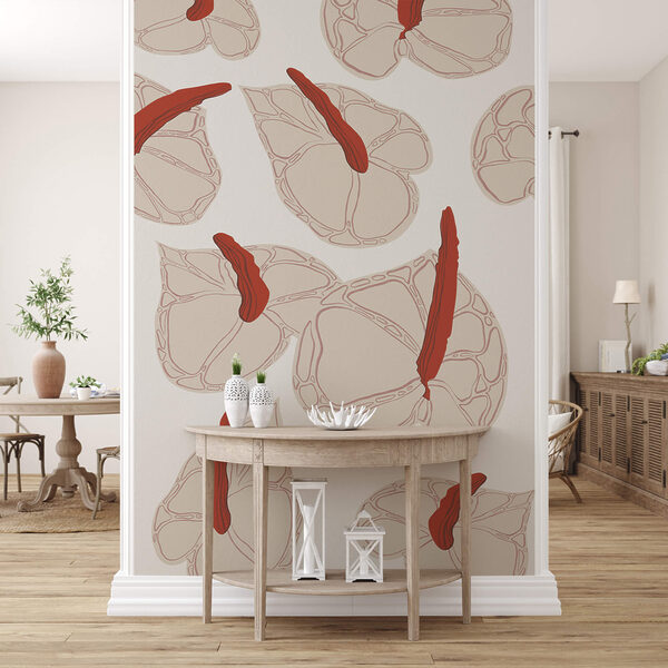Motif floral sur fond blanc