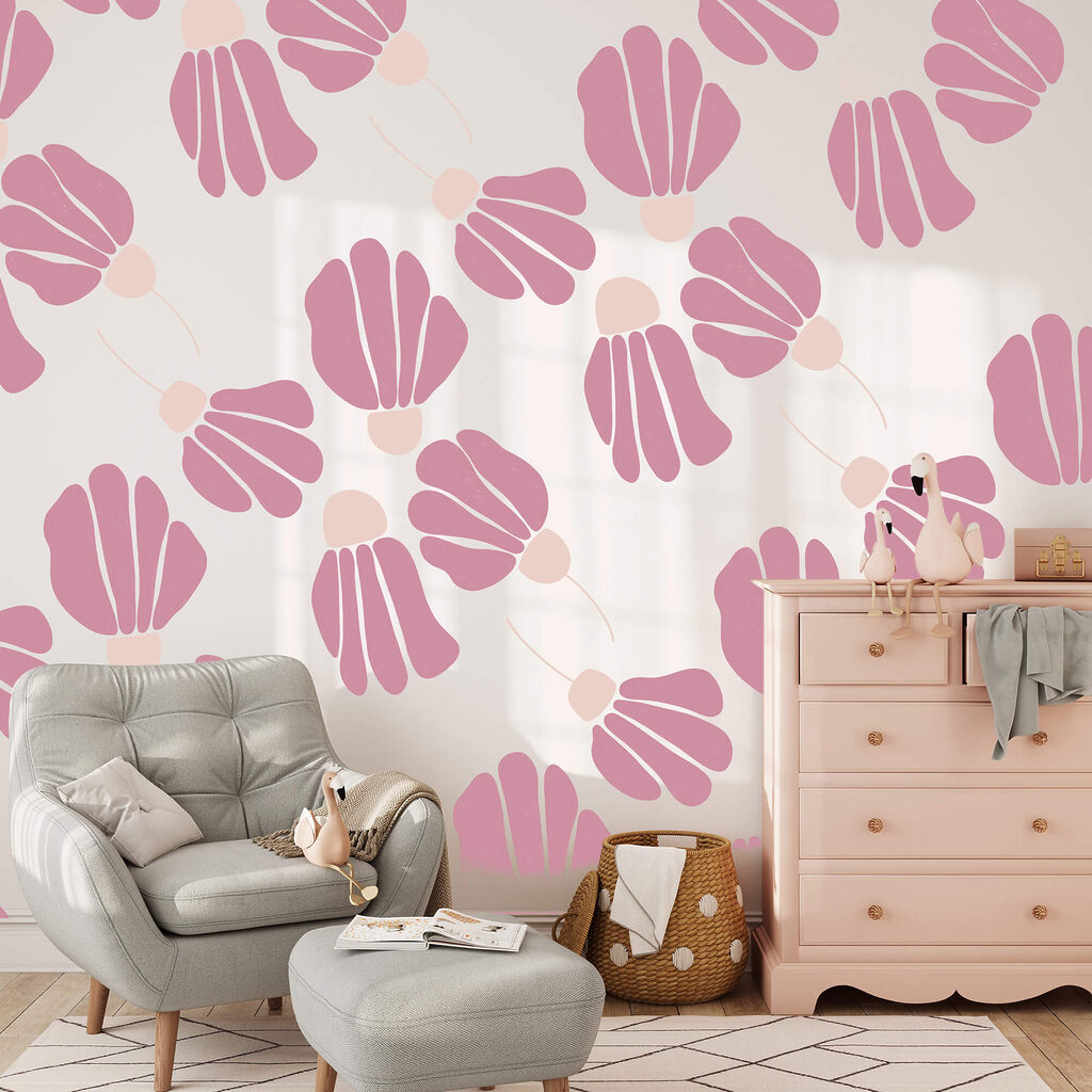 Motif de fleurs roses