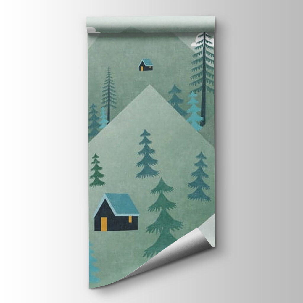 Landscape with trees and hot air balloons Landscape with trees and hot air balloons