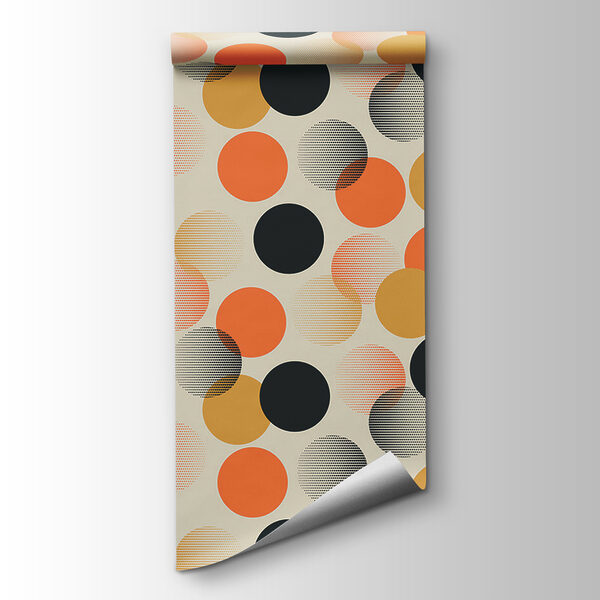 Pattern of orange and black circles