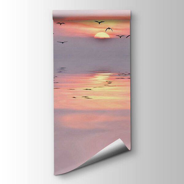 Flock of birds flying over water Flock of birds flying over water