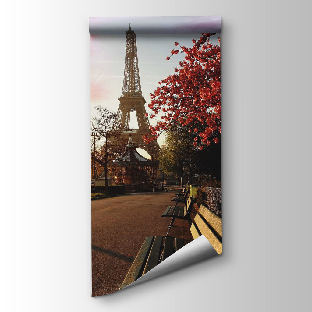 Park with benches and a tower Park with benches and a tower