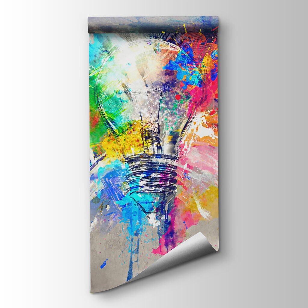 Light bulb with colorful paint splatters Light bulb with colorful paint splatters
