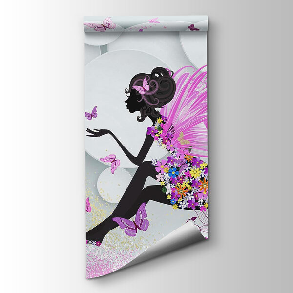 Woman in a dress with butterflies