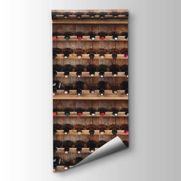 Wine bottles and glasses on a shelf Wine bottles and glasses on a shelf