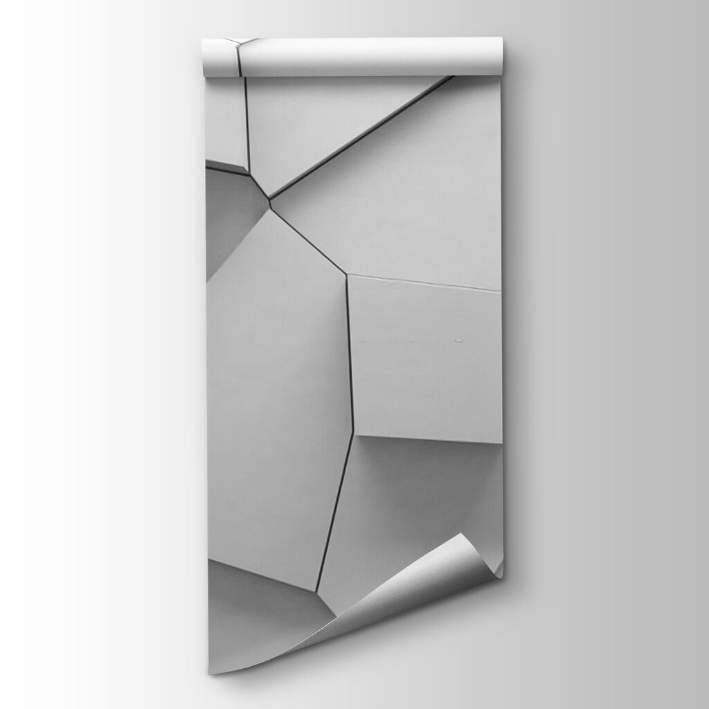 White wall with many irregular shapes