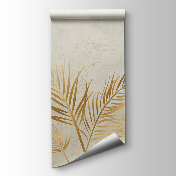 Elegant Palm Leaves on Neutral Background Elegant Palm Leaves on Neutral Background