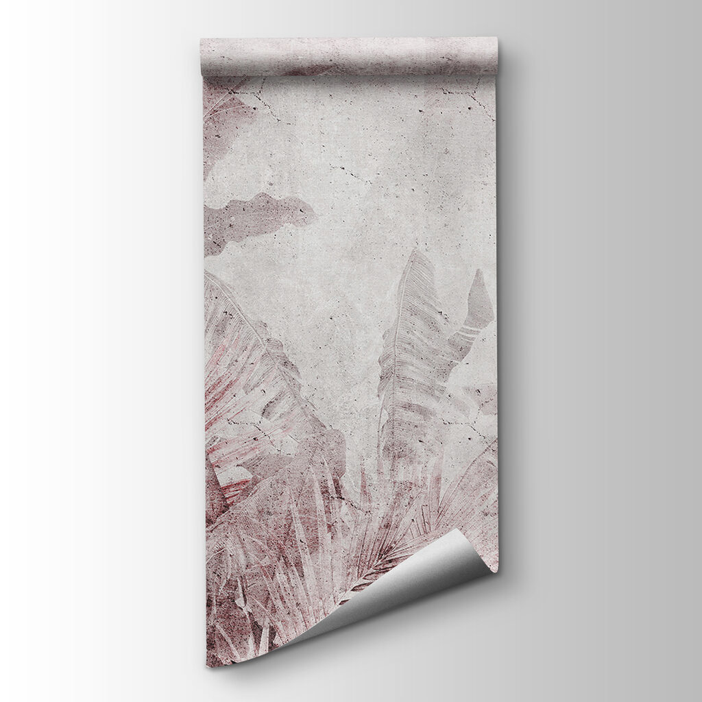 Muted tropical leaf pattern backdrop