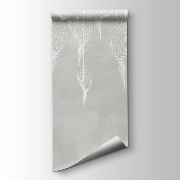 White line art of leaves White line art of leaves