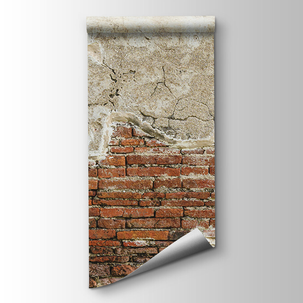 Brick wall with a cement wall Brick wall with a cement wall