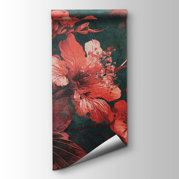 Vibrant blossoms amid dark foliage Vibrant blossoms amid dark foliage