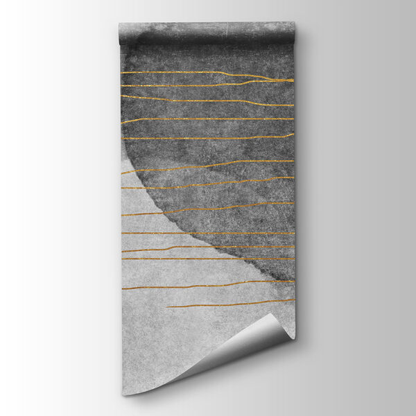 Grey and white painting with orange lines Grey and white painting with orange lines