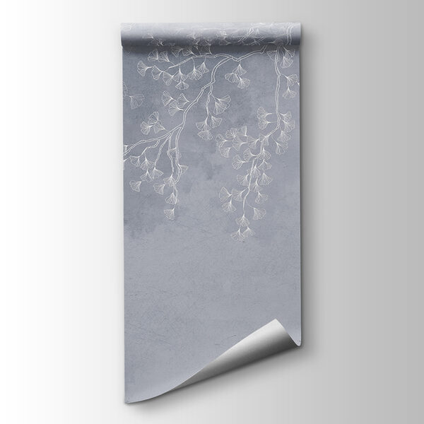 White flowers on a gray background