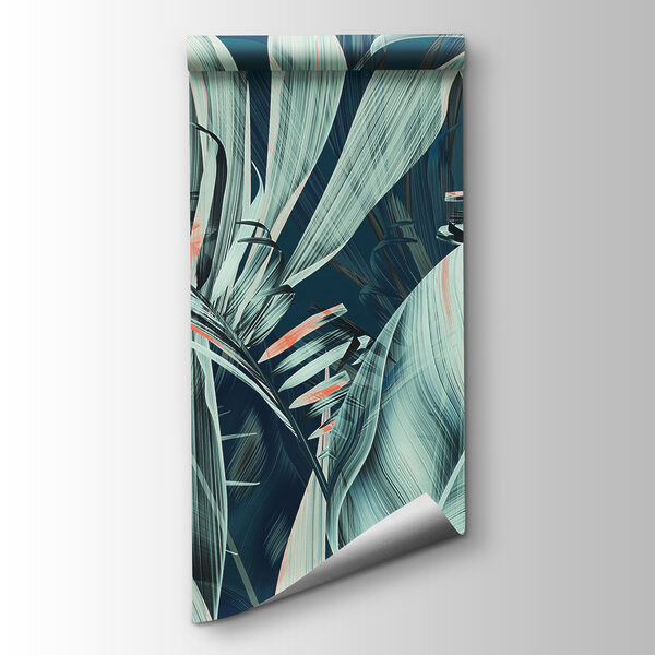 Tropical foliage in serene colors