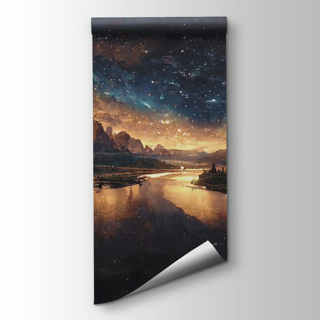 River with a moon in the sky