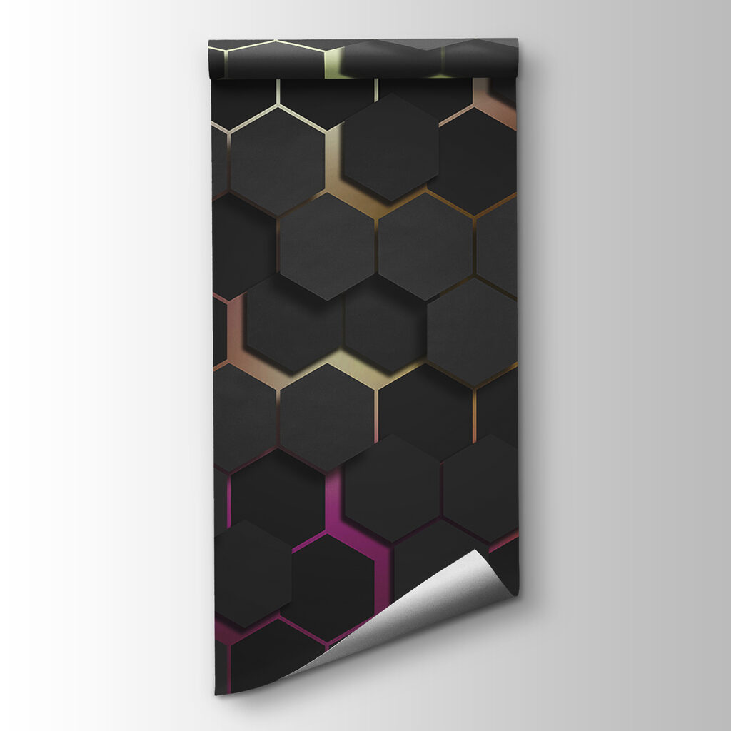 A group of black hexagons A group of black hexagons