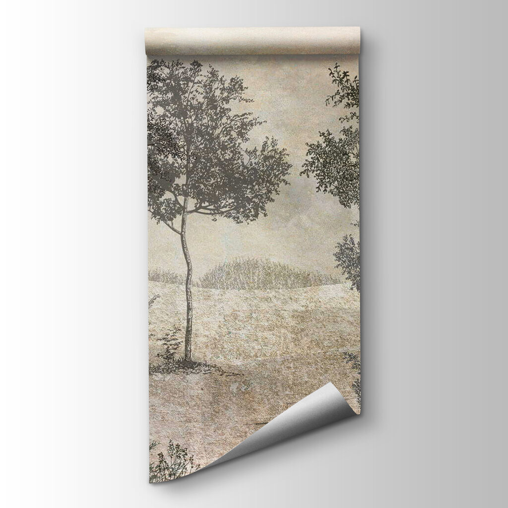 Drawing of trees in a field Drawing of trees in a field