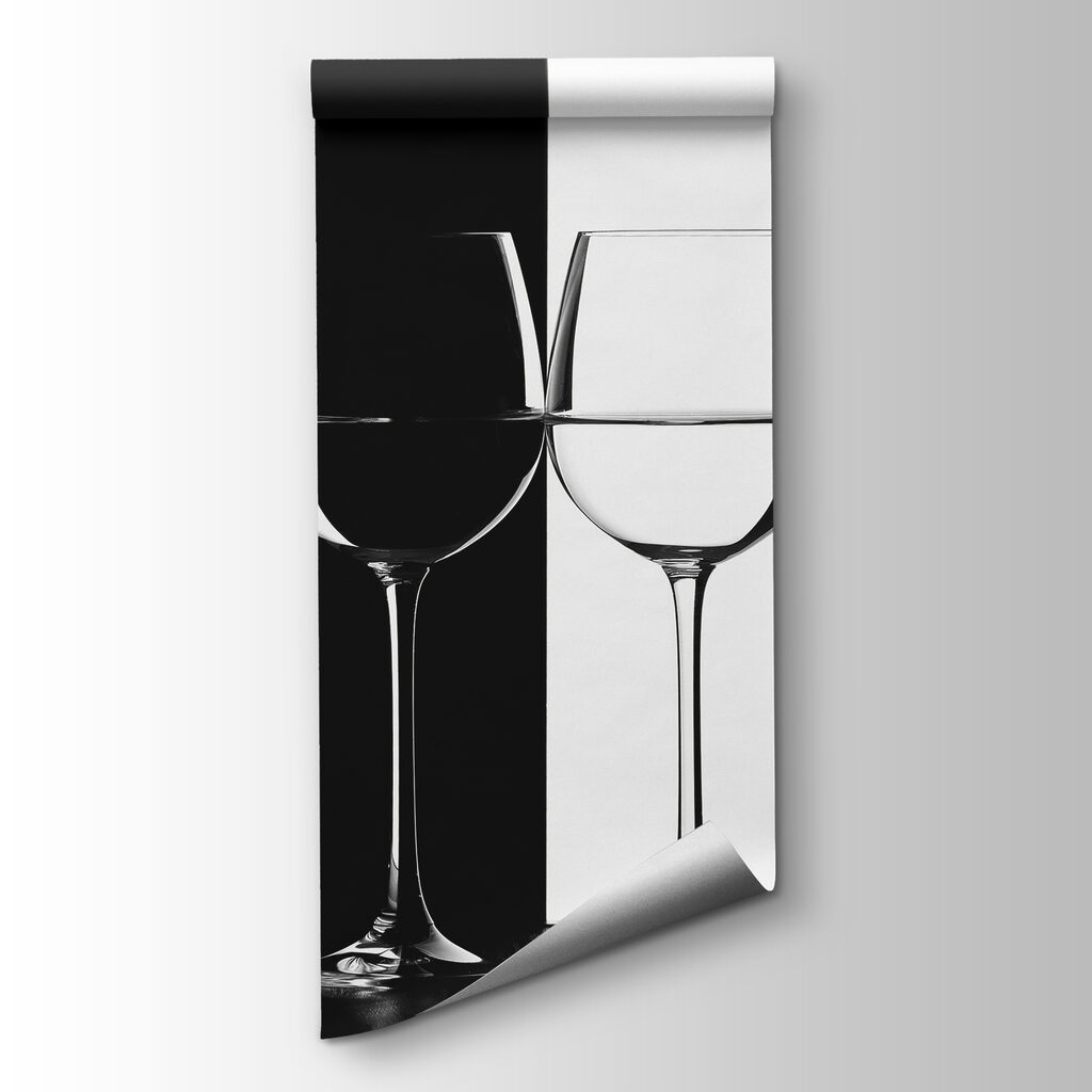 Two wine glasses with water in them