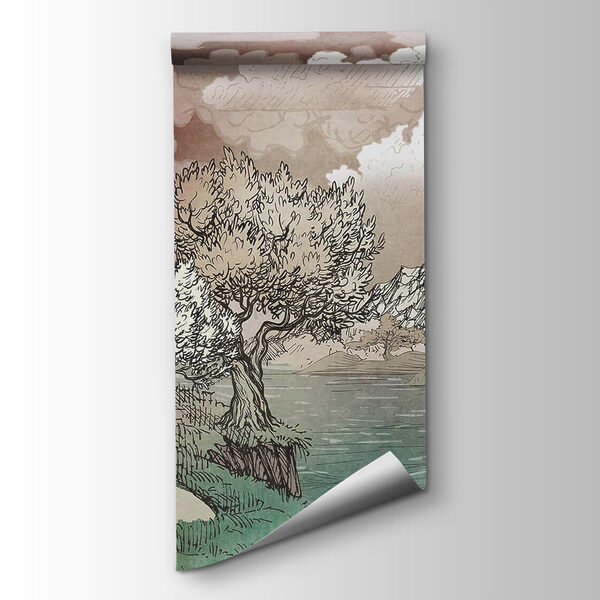 Landscape with trees and a lake Landscape with trees and a lake