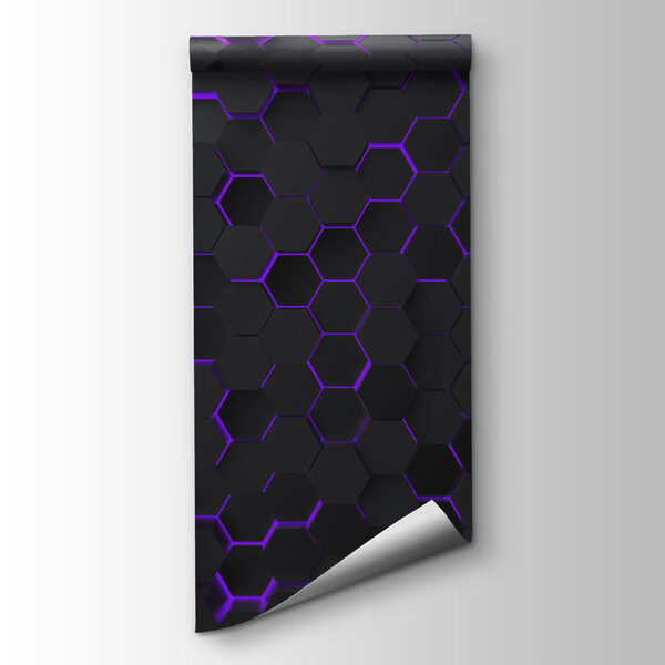 A black and purple hexagons A black and purple hexagons
