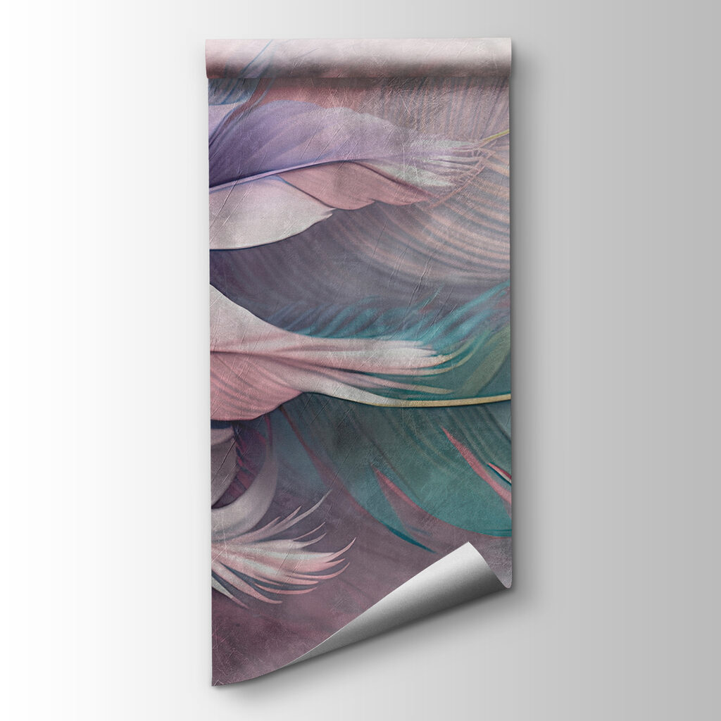 Group of feathers on a white background