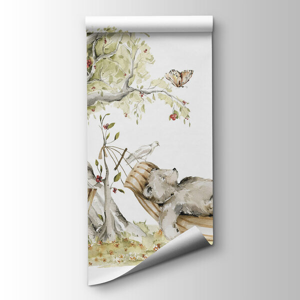 Bear sleeping in a hammock