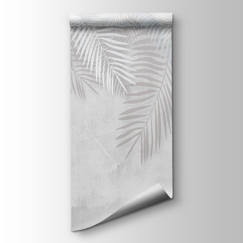 White leaves on a gray background